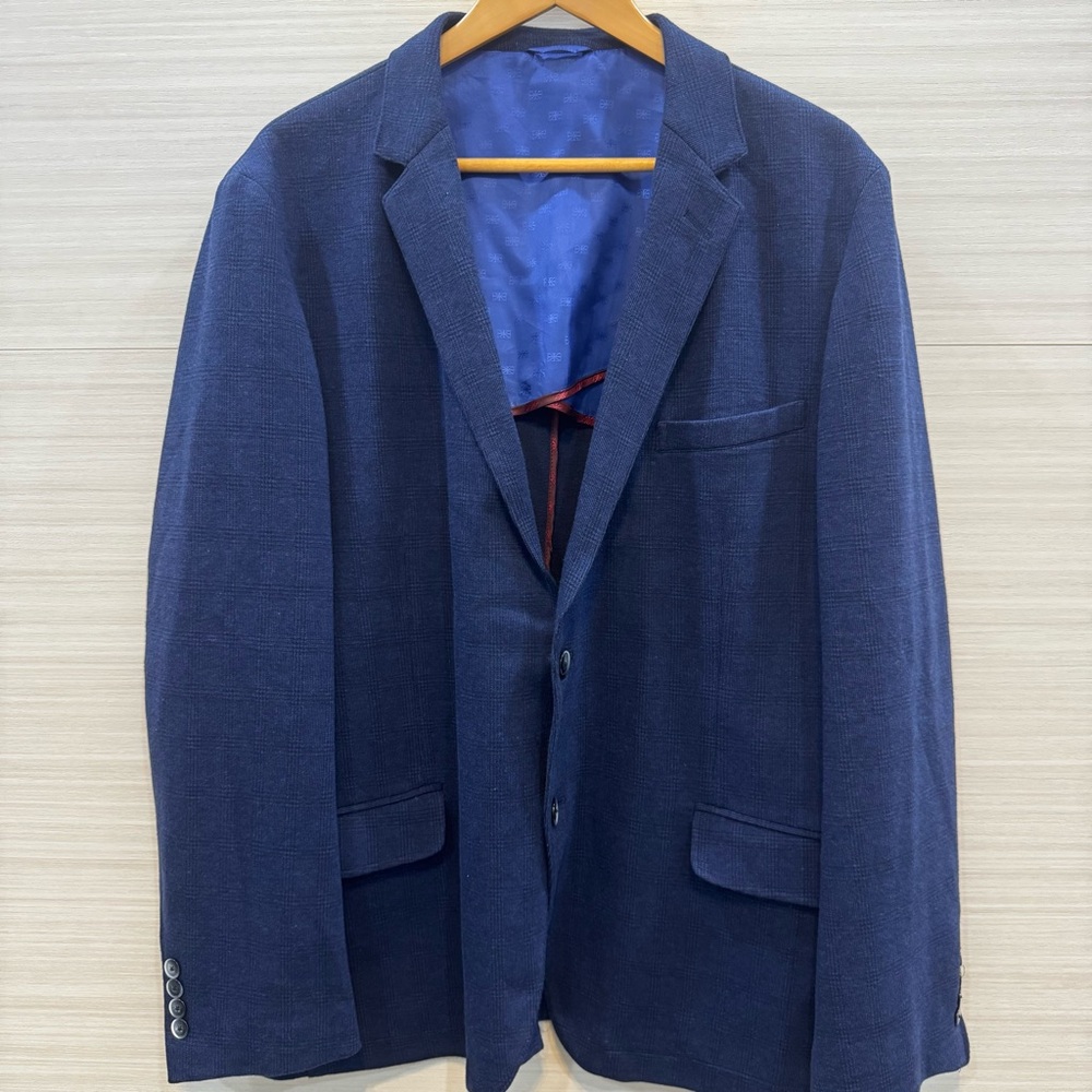 Ben Sherman Blue Subtle Plaid Men’s Knit Sport Coat size 48R